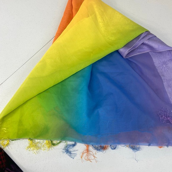 Accessories - Large Luminous Rainbow Gradient Ombre Scarf